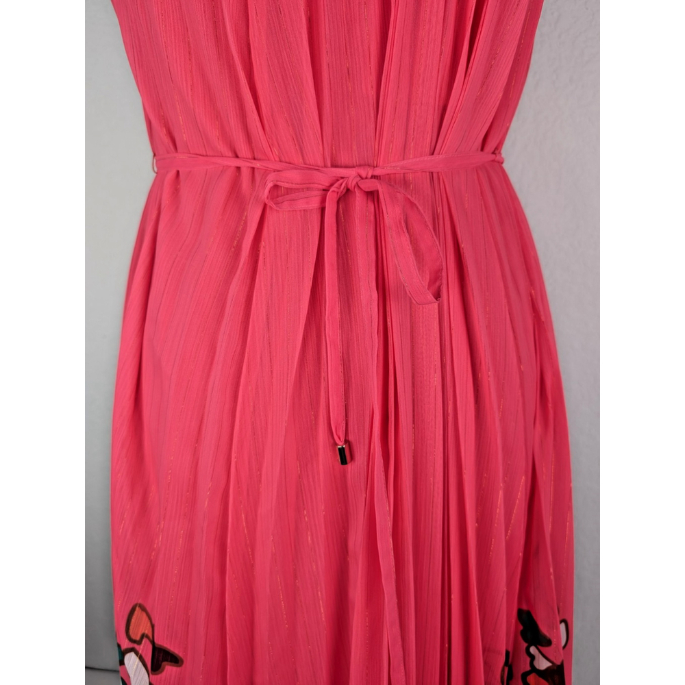 NWT Ted Baker Pinata Pink Midi Dress High Low Sz XS Tropical Resort Vacation - Picture 4 of 13